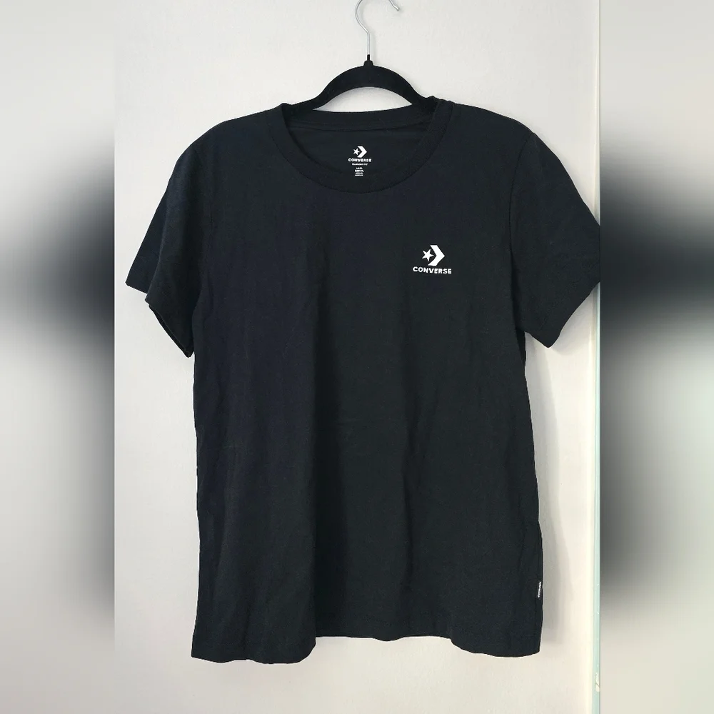 Converse Casual T-shirt Size XL kids Black Logo Short Sleeve T